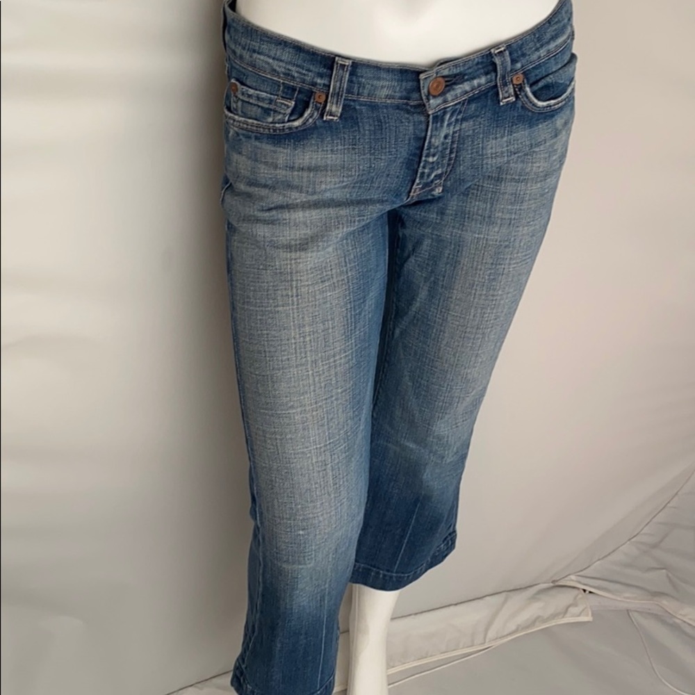 7 for all Mankind Dojo Capri blue denim jeans 27